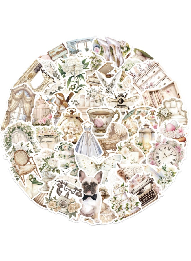 قوس قزح أورينبو 50 قطعة من الملصقات الجميلة العتيقة البيضاء، ملصقات فينيل مقاومة للماء، مثالية للأطفال والمراهقين، وزجاجة الماء، وحقيبة السفر، والهاتف، ولوح التزلج، والجيتار، وكوب الماء، والدراجة، والكمبيوتر المحمول، ودفتر القصاصات - Image 1