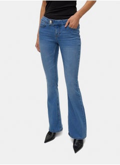 VERO MODA Vmsigi Lr Db Button Sk Flar Jeans Vi3395  - Image 4
