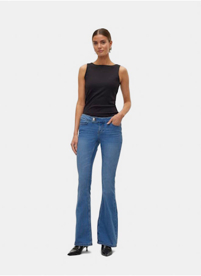 VERO MODA - Vmsigi Lr Db Button Sk Flar Jeans Vi3395 - Image 1