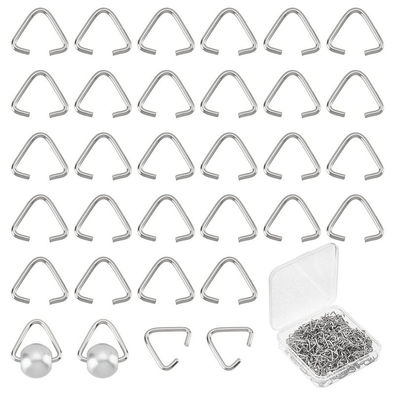 PH PandaHall 400 Pieces Triangle Open Jump Rings Iron Pinch Clip Bail Hang Drops 18 Gauge for Jewelry Findings Platinum 11x13mm - Image 2