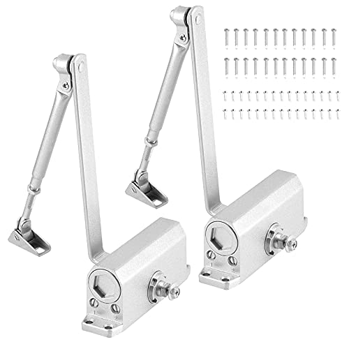 FUNSUEI 2 PCS Size 2 Automatic Door Closer,Adjustable Closing Speed Door Closer with Hold Open for 55-99 Lbs Door for Residential and Light Commercial Doors, Easy Mount - Image 1