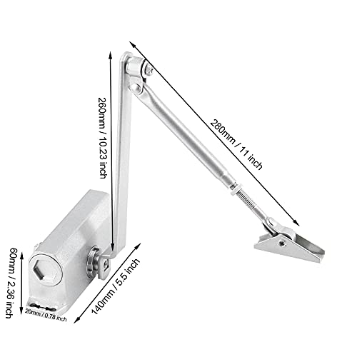 FUNSUEI 2 PCS Size 2 Automatic Door Closer,Adjustable Closing Speed Door Closer with Hold Open for 55-99 Lbs Door for Residential and Light Commercial Doors, Easy Mount - Image 2