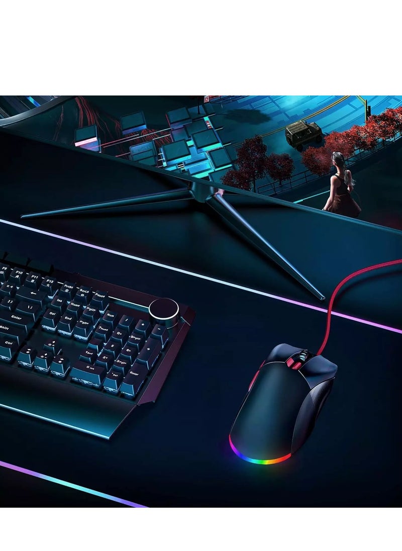 ZIDLI M85 RGB Gaming Mouse - Optical Sensor 16,000 DPI - 1000 Hz Polling Rate - Paracord Cable - Lightweigh 68G (Black)  - Image 3