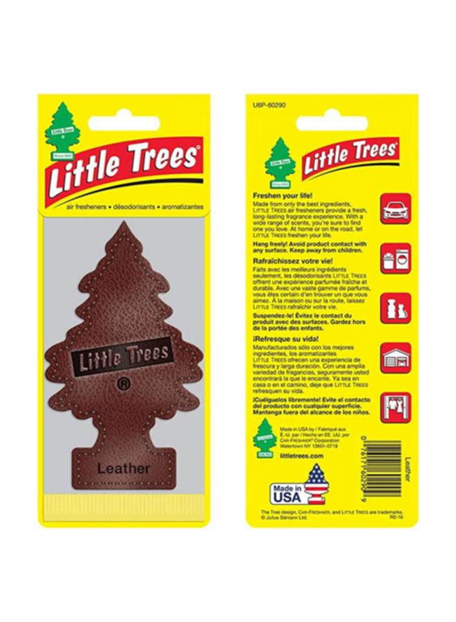 ليتل تريز بطاقة تعليق معطر هواء جلدي تقليدي يدوم طويلاً، لون بني U1P-10290 - Image 3