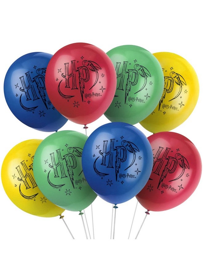 Unique Harry Potter Assorted Colors Latex Balloons (Pack of 8) - 12" | Magical Party Decorations - Perfect for Birthdays & Theme Parties - Image 1