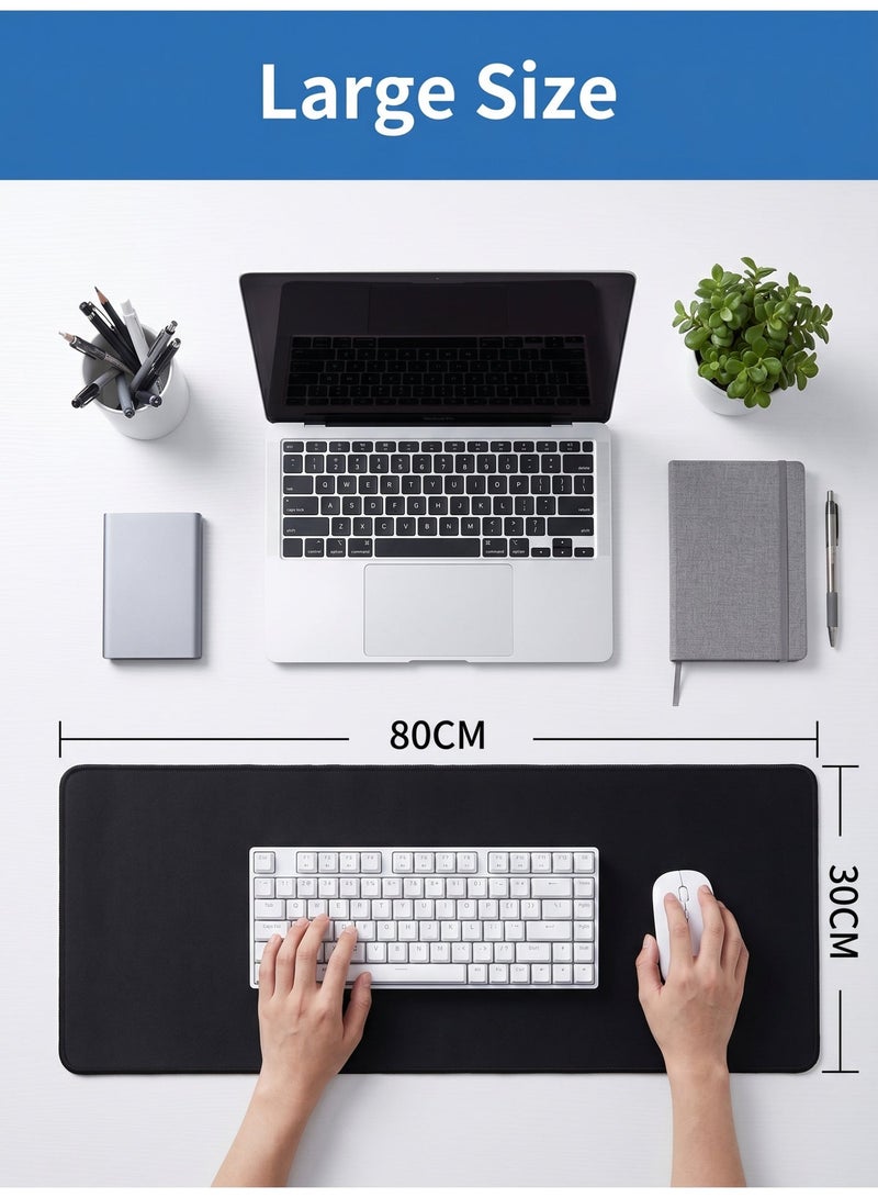 Hirospace Large-sized gaming mouse pad, long mouse pad, extended fabric mouse pad/desk pad, mouse pad/desk pad with sewn edges, suitable for gamers, offices, and home use, 800x300x3 mm. - Image 3