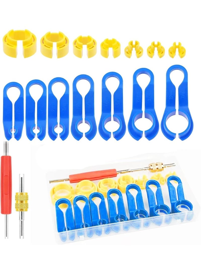 Car AC and Fuel Line Disconnect Tool Set Quick Release Air Conditioning Repair Kit with Storage Box - 16 Piece - Image 1