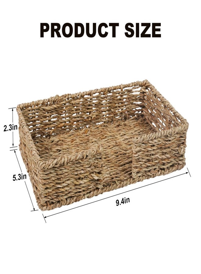 Kordory Seagrass Disposable Guest Towel Holder Tray for Bathroom, Wicker Counter Rectangular Bathroom Napkin Holder for Ktichen, Woven Hand Towel Holder Tray for Home, Kitchen, Hotel, Farmhouse - Image 2