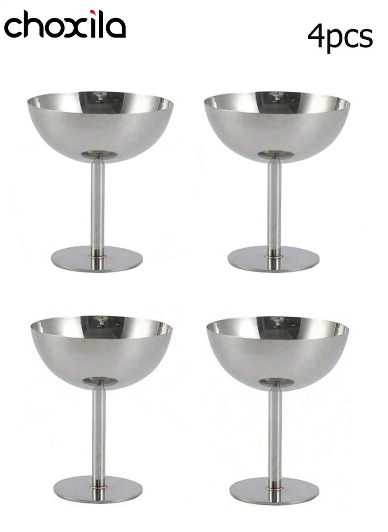 choxila 4pcs Dessert Cup, Dessert Bowl, Stainless Steel Dessert Cup, Ice Cream Cup, Pudding Cup, Custard Bowl  - Image 4