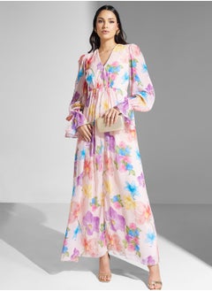 Virgos Lounge Floral V-Neck Dress  - Image 1
