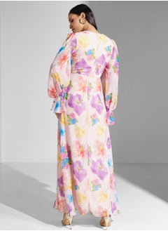 Virgos Lounge Floral V-Neck Dress  - Image 2