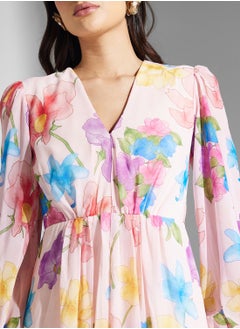 Virgos Lounge Floral V-Neck Dress  - Image 3
