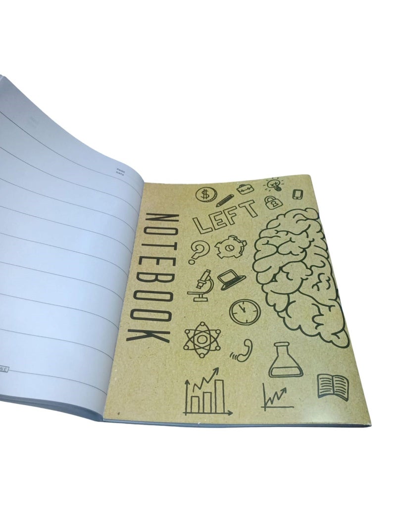Extra Line University Notebook Stapled 9 Lines 60 Sheets Craft Design Coated Cover A4