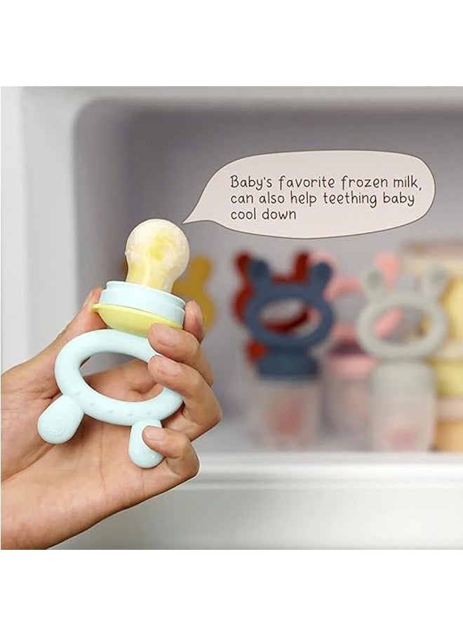 haakaa - Haakaa Baby Fresh Food and Fruit Feeder | Breastmilk Popsicle Molds | Silicone Feeder and Cover Set | Infant Self Feeding Safely (Blush) - Image 1