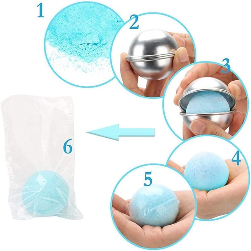 Luckam Baking Mould, 3Pcs Bath Bomb Mould Set Hemispheres Cake Mould Baking Mould Pudding Mould for Party - Image 2