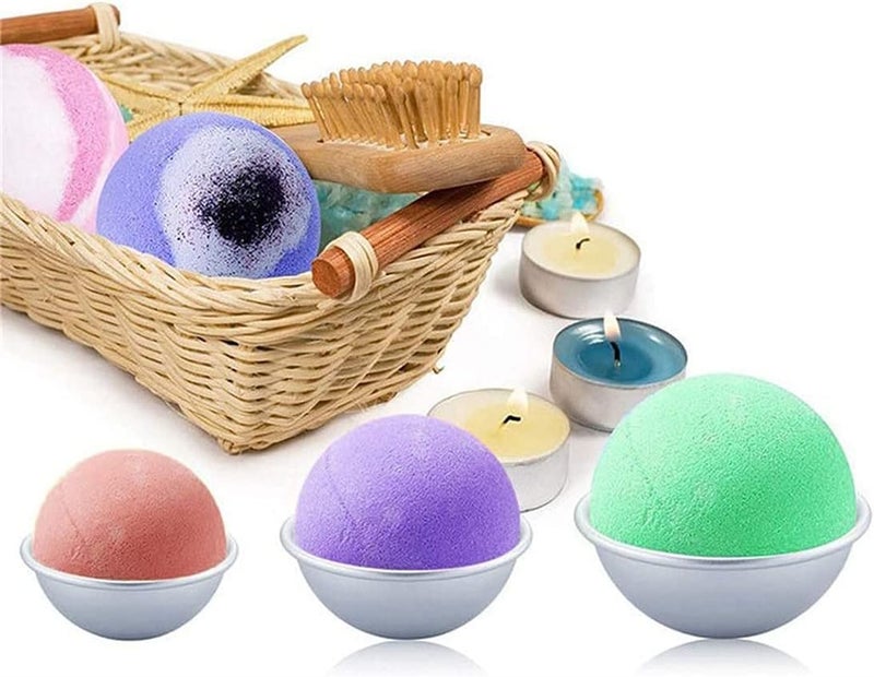 Luckam Baking Mould, 3Pcs Bath Bomb Mould Set Hemispheres Cake Mould Baking Mould Pudding Mould for Party - Image 4