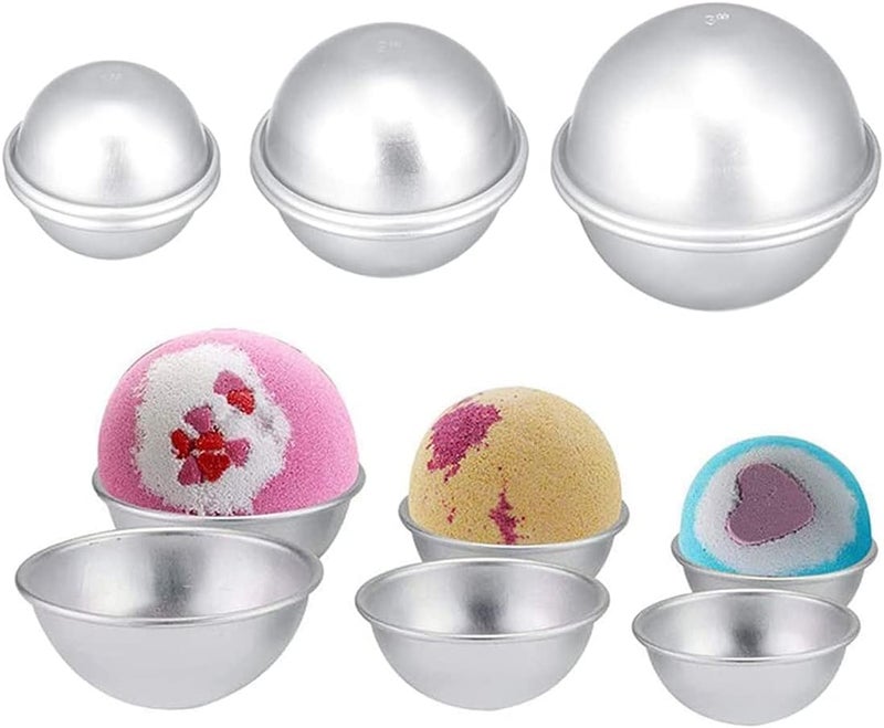 Luckam Baking Mould, 3Pcs Bath Bomb Mould Set Hemispheres Cake Mould Baking Mould Pudding Mould for Party - Image 1