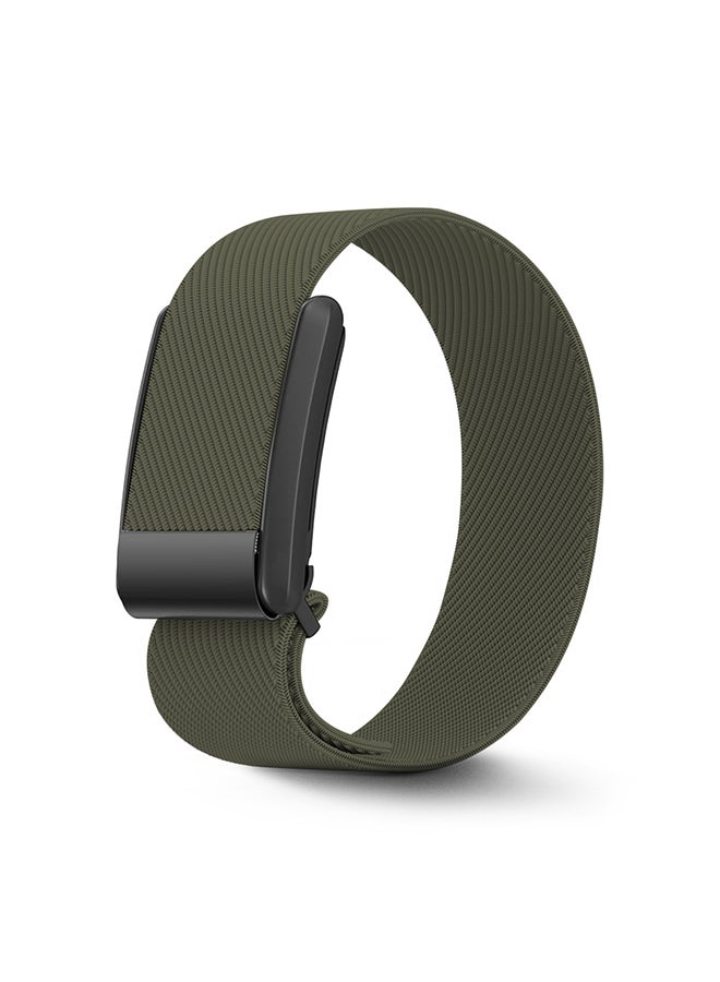 O Ozone حزام رياضي من النايلون متوافق مع حزام Whoop 4.0، سريع الجفاف ويمتص العرق، حزام معصم قابل للتعديل وناعم - أخضر عسكري - Image 1