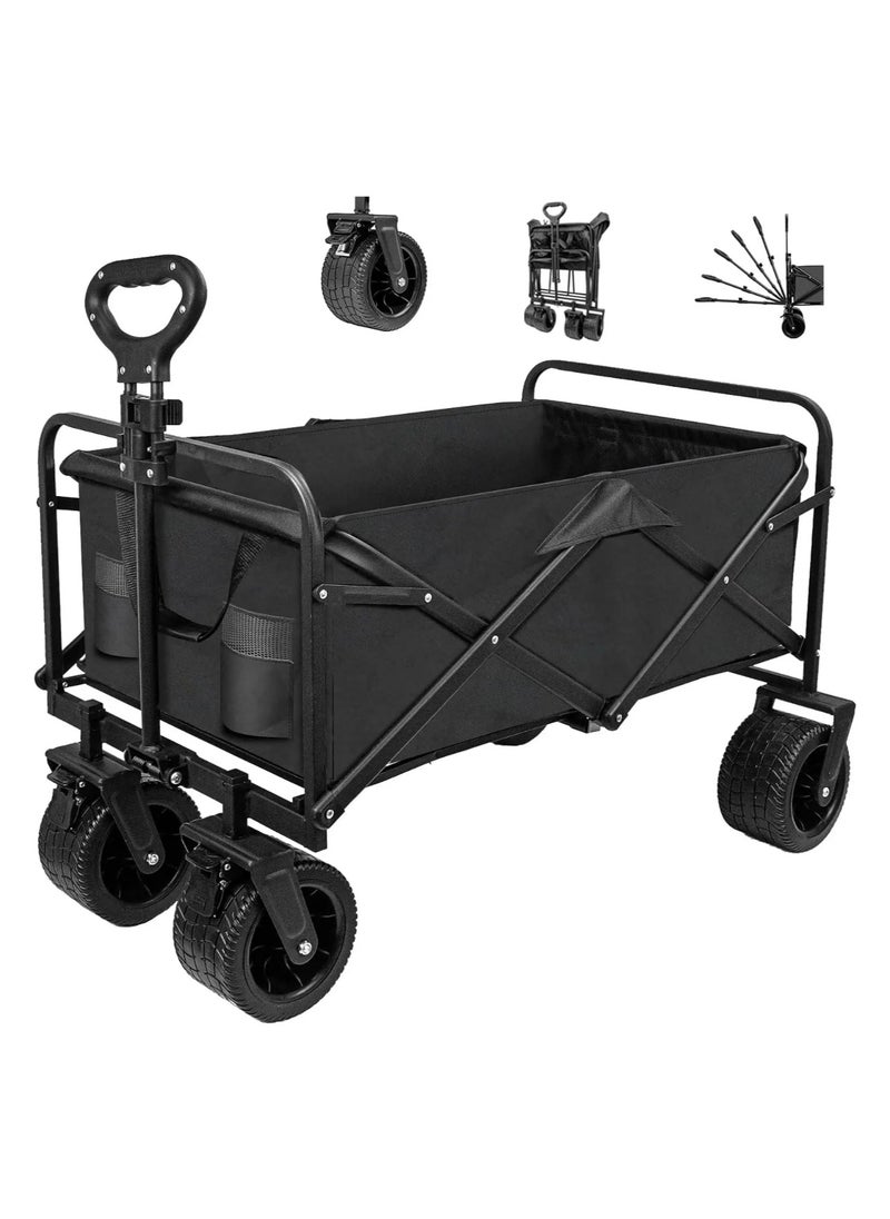 Multi-Functional Utility Wagon, Beach Cart Large Capacity, Garden Cart with Adjustable Handle Folding Trolley Outdoor Camping with Storage Basket - pzsku/Z521A73E3471359583193Z/45/_/1733670955/402ae4fb-f638-40d7-bbeb-4e5a1c8dc1de