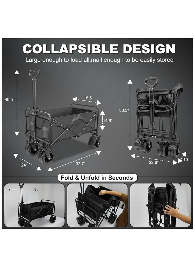 Multi-Functional Utility Wagon, Beach Cart Large Capacity, Garden Cart with Adjustable Handle Folding Trolley Outdoor Camping with Storage Basket - pzsku/Z521A73E3471359583193Z/45/_/1733670975/f4341c21-1553-41c7-86ba-22cb4c43b869