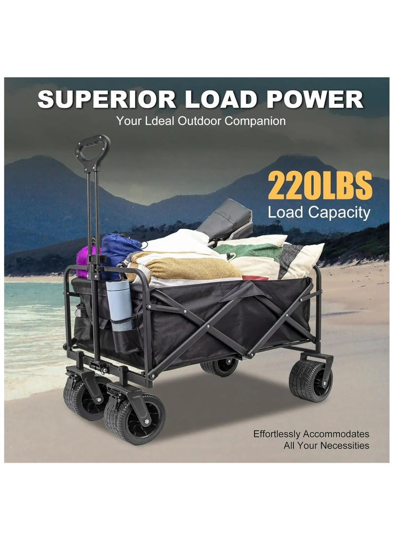 Multi-Functional Utility Wagon, Beach Cart Large Capacity, Garden Cart with Adjustable Handle Folding Trolley Outdoor Camping with Storage Basket - pzsku/Z521A73E3471359583193Z/45/_/1733671006/0dfb758f-819d-4eed-bd71-7d74593b2dcd