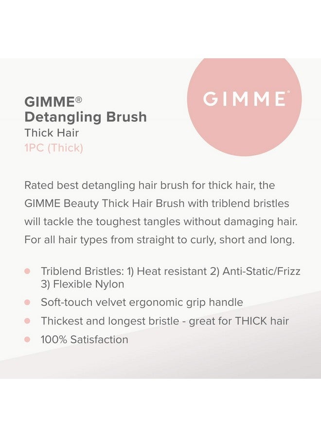Gimme Beauty Thick Hair Brush Damagefree Detangling Hair Brush With Antistatic & Heat Resistant Nylon Bristles Paddle Brush For Curly + Thick Hair - Image 2