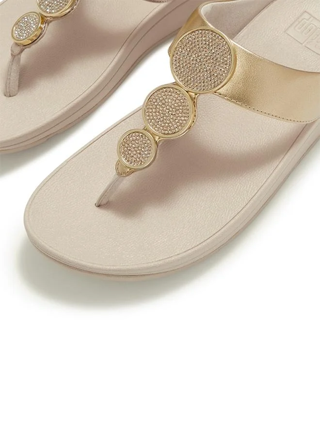 فيت فلوب HALO BEAD-CIRCLE METALLIC TOE-POST SANDALS