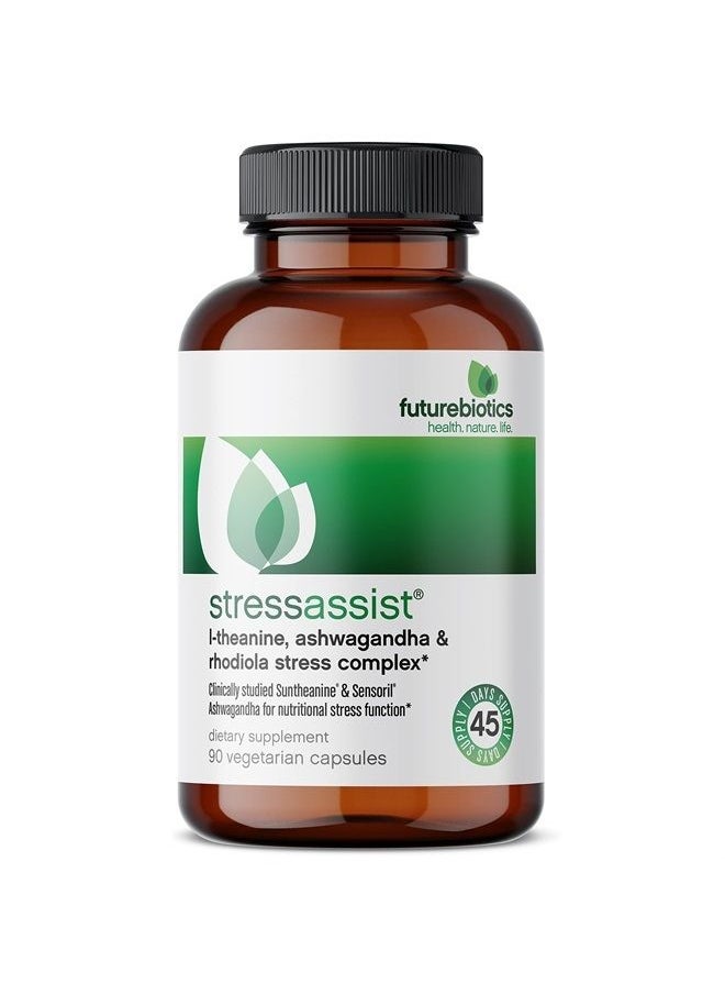 Futurebiotics - Stressassist® L-theanine Ashwagandha and Rhodiola Rosea Stress Complex - Natural Nutritional Stress Function, 90 Vegetarian Capsules - Image 1