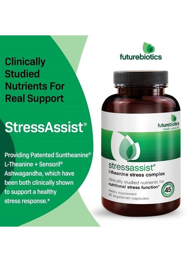 Futurebiotics - Stressassist® L-theanine Ashwagandha and Rhodiola Rosea Stress Complex - Natural Nutritional Stress Function, 90 Vegetarian Capsules - Image 1