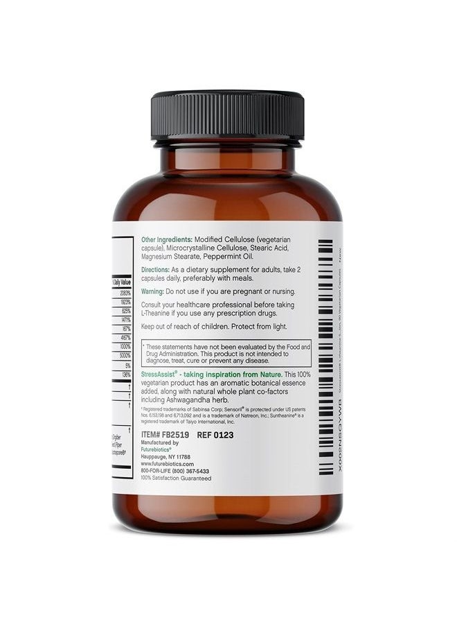Futurebiotics - Stressassist® L-theanine Ashwagandha and Rhodiola Rosea Stress Complex - Natural Nutritional Stress Function, 90 Vegetarian Capsules - Image 1