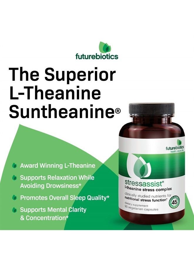 Futurebiotics - Stressassist® L-theanine Ashwagandha and Rhodiola Rosea Stress Complex - Natural Nutritional Stress Function, 90 Vegetarian Capsules - Image 1