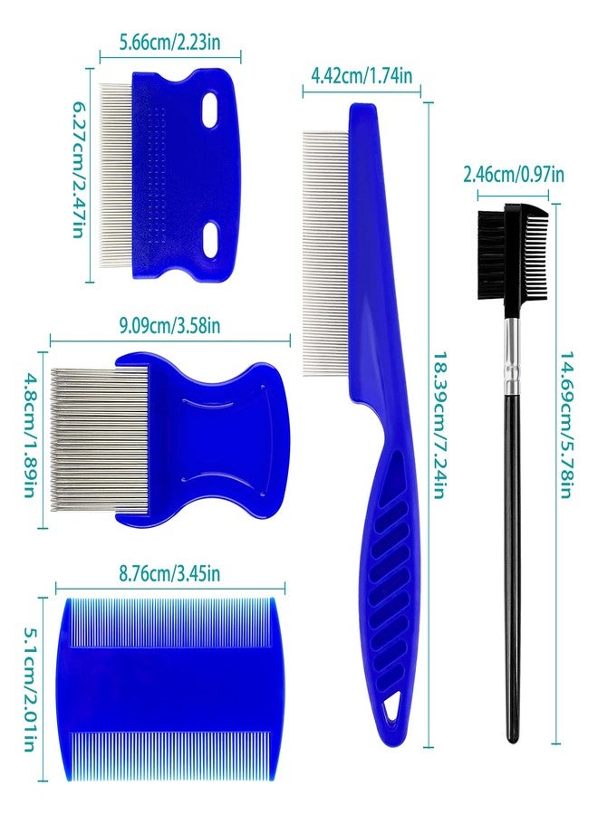 YOLCAR 5 Pack Pet Comb Set, Pet Combs With Stainless Steel Rounded Teeth, Double-Sided Tear Stain Removers and Dematting Combs, Grooming Comb Set for Various Types of Pets - Image 2