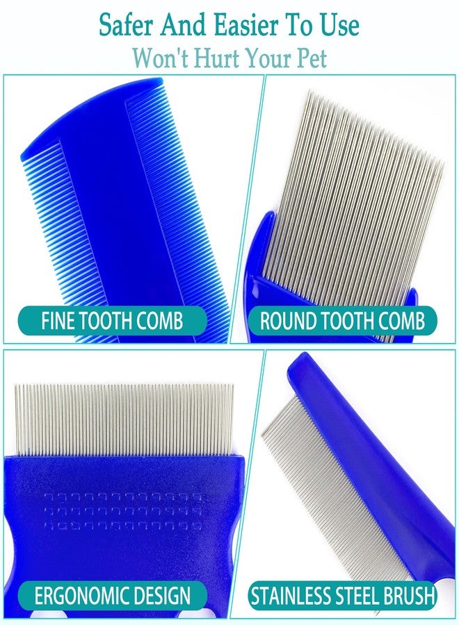 YOLCAR 5 Pack Pet Comb Set, Pet Combs With Stainless Steel Rounded Teeth, Double-Sided Tear Stain Removers and Dematting Combs, Grooming Comb Set for Various Types of Pets - Image 3