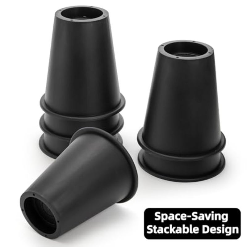 6 Pack 6 Inch Heavy Duty Bed Risers, Round Furniture Riser with Non-Slip Foam Pad, Stackable Couch Lift Riser, Furniture Elevator for Under Bed Storage, College Dorm, Office, Sofa, Table - Image 4