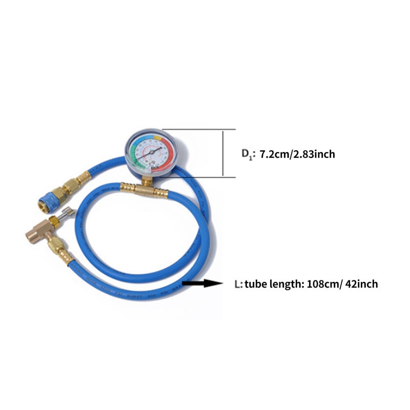 R134a Manifold Gauge Sets Blue - Self Sealing Integrated Core Tool Kit Ac Diagnostic Manifold Gauge Set for Automotive and Household Air Conditioning Maintenance - Image 2