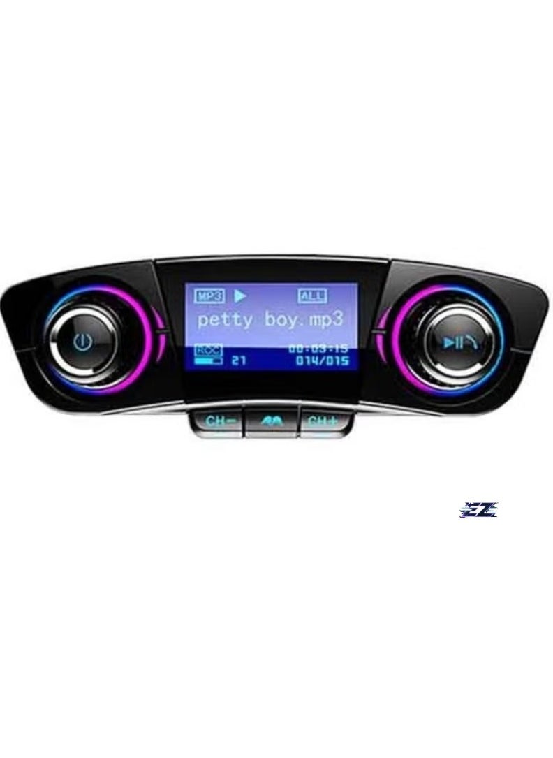 ELTRAZONE Wireless FM Charger Car Kit MP3 – 2 USB Ports – Bluetooth Car Adapter for Hands-Free Calls, Music Streaming, and Fast Charging – Universal Car Charger for Smartphones and Tablets - Image 2