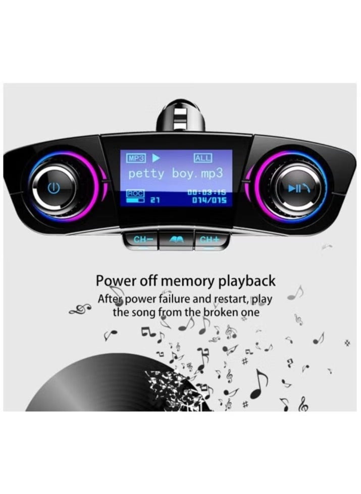 ELTRAZONE Wireless FM Charger Car Kit MP3 – 2 USB Ports – Bluetooth Car Adapter for Hands-Free Calls, Music Streaming, and Fast Charging – Universal Car Charger for Smartphones and Tablets - Image 3