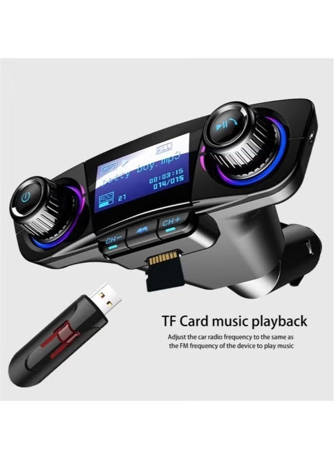 ELTRAZONE Wireless FM Charger Car Kit MP3 – 2 USB Ports – Bluetooth Car Adapter for Hands-Free Calls, Music Streaming, and Fast Charging – Universal Car Charger for Smartphones and Tablets - Image 4