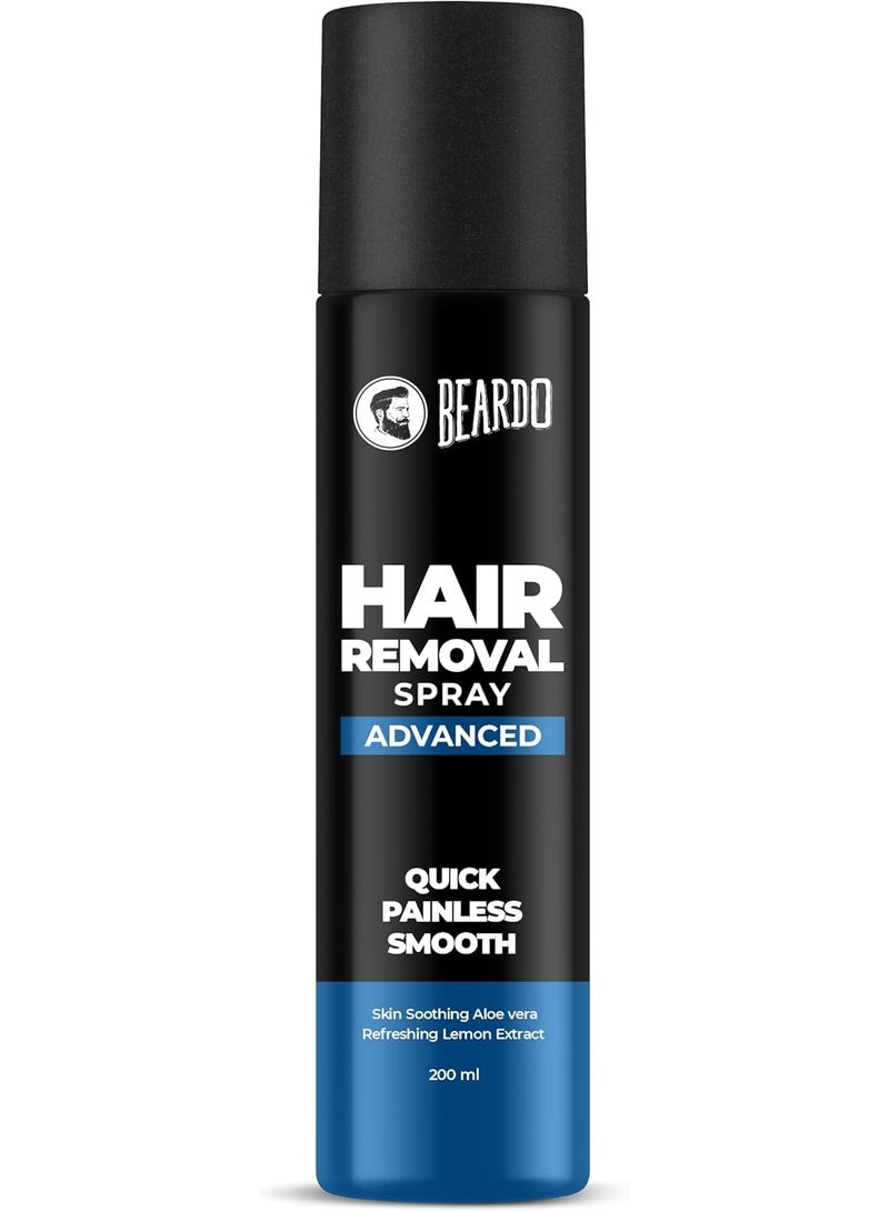 Beardo Hair Removal Spray Advanced for Men, 200 gm| New & Improved| Long Lasting Smoothness | Skin Soothing Aloe & Vitamin E | Quick & Painless Hair Removal in 8 minutes | Hair Removal Cream for - Image 1