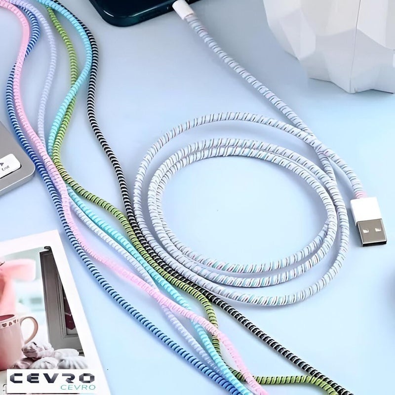 LOOPRED Spiral Cable Protector, Chargers Cable Protector Data Cable Protective Sleeve, Headphone Saver, Charger Protective Cover for Phone USB Prevent Pets from Biting The Cable (Blue 1Pcs) - Image 2