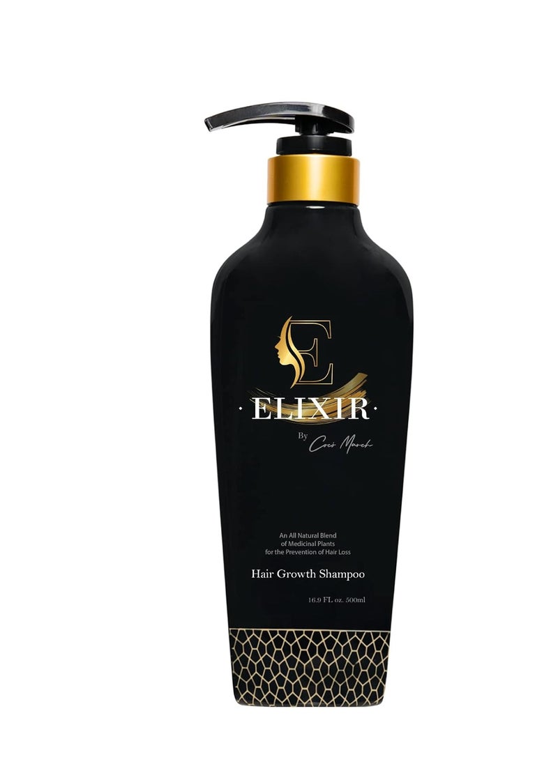 ELIXIR - Elixir by Coco March Hair Growth Shampoo - Plant-Based Thinning Hair Formula for Thicker, Fuller Hair - Chemical-Free for Men and Women - 16.9 fl oz - Image 1