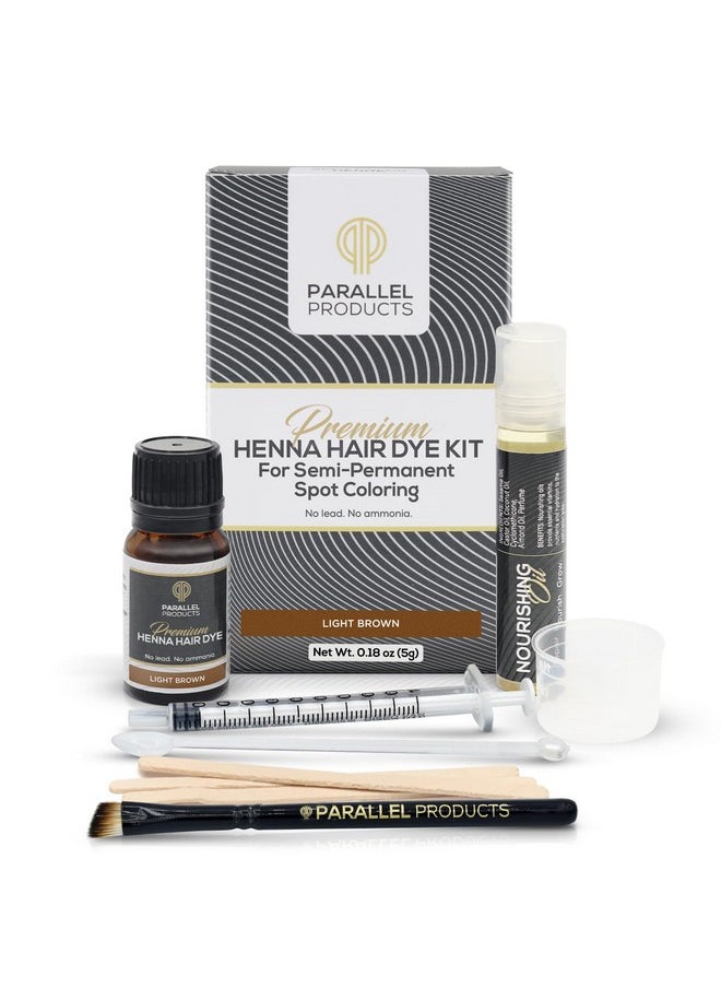PARALLEL PRODUCTS Parallel Products Spot Color Henna Kit - Henna Hair Dye - 5 Grams - Tint for Professional Spot Coloring - with Nourishing Oil, Mixing Dish and Application Brush - Root Touch Up (Light Brown)  - Image 1