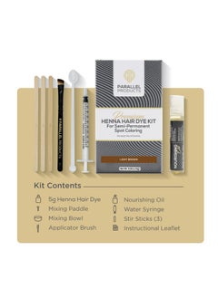 PARALLEL PRODUCTS Parallel Products Spot Color Henna Kit - Henna Hair Dye - 5 Grams - Tint for Professional Spot Coloring - with Nourishing Oil, Mixing Dish and Application Brush - Root Touch Up (Light Brown)  - Image 3