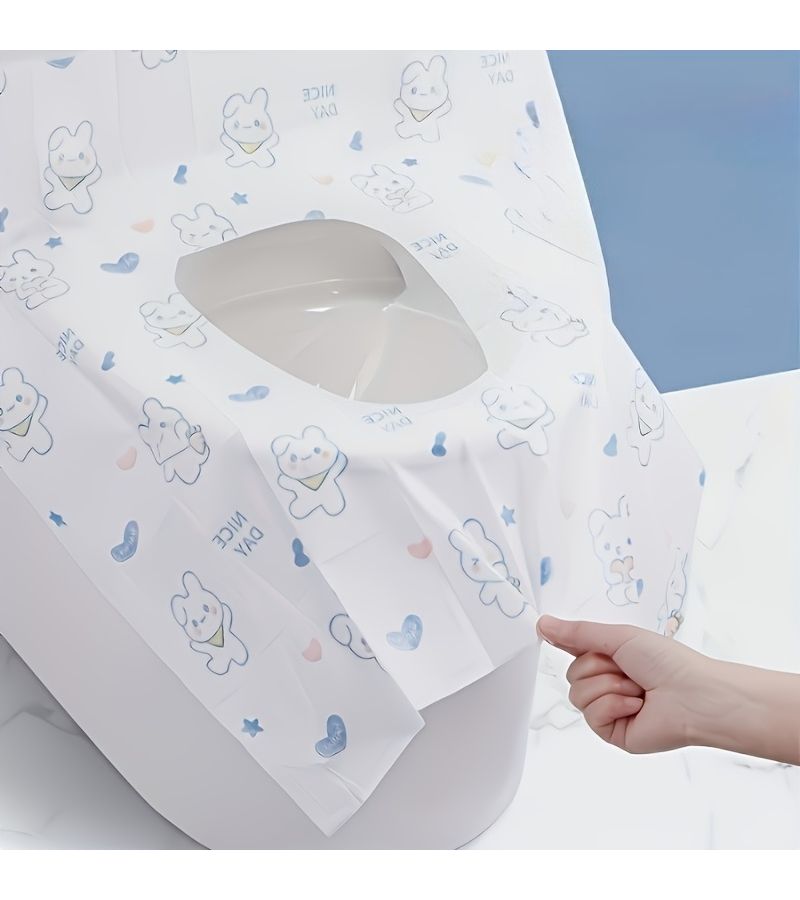 Disposable Toilet Seat Covers 20pcs Little Rabbit Cute Animal Pattern Sanitary Soft Portable for Travel