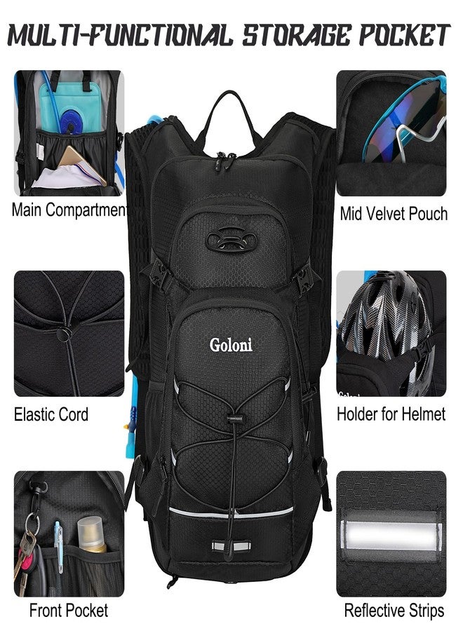 Goloni Hydration Backpack, 22L with 2L Water Bladder, Lightweight Hiking Backpack, Black, 18.5 x 11 x 5.5 inches - Image 4