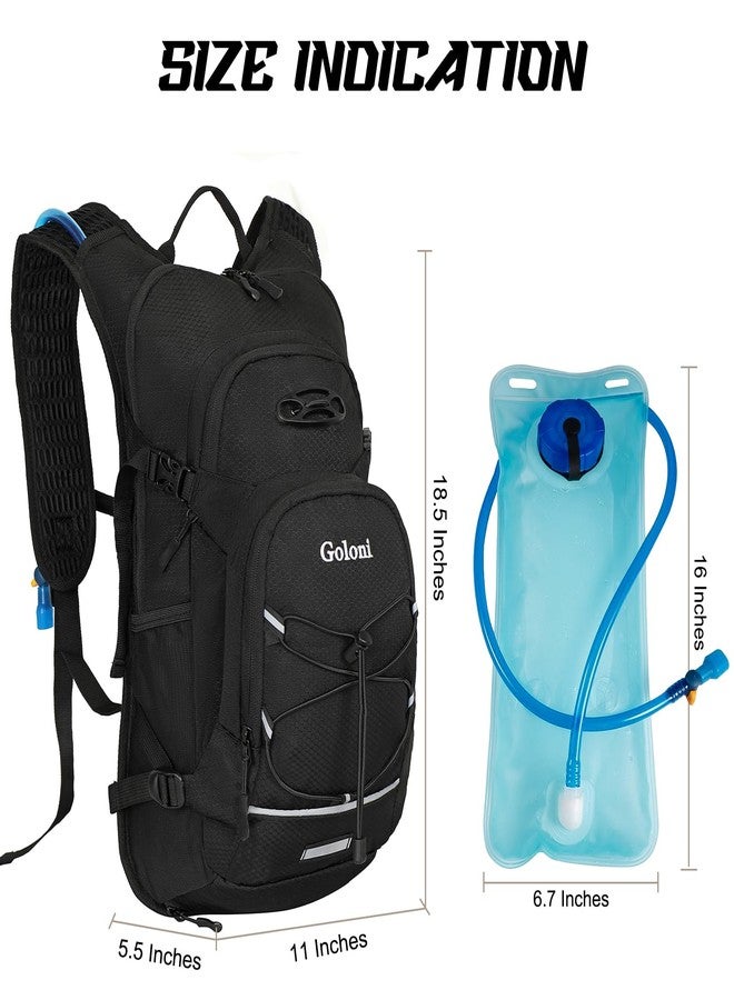 Goloni Hydration Backpack, 22L with 2L Water Bladder, Lightweight Hiking Backpack, Black, 18.5 x 11 x 5.5 inches - Image 2