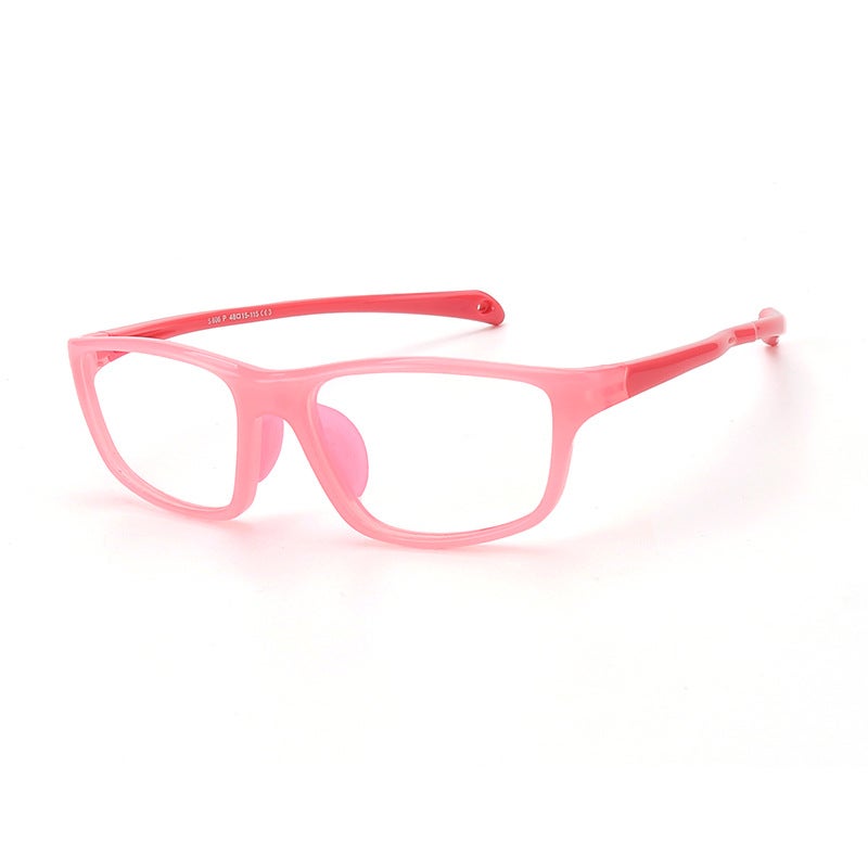 New nylon material children's glasses trend comfortable flat glasses boys and girls transparent glasses frame removable F606 - Image 4