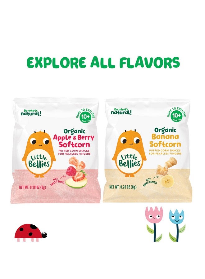 Little Bellies Organic Softcorn Variety Pack, Apple & Berry and Banana (Pack of 18 x 0.28 oz Individual Packs) - Image 1