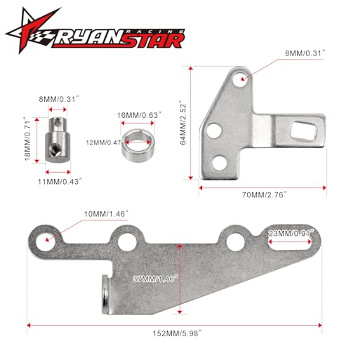 RYANSTAR RACING 35498 Automatic Transmission Shifter Cable Bracket Shift Lever Kit Compatible with GM TH400, TH350, TH250, 200-4R, 700R4, 4L60E, 4L80E, 4L85E （Silver） - Image 2