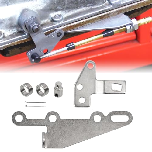 RYANSTAR RACING 35498 Automatic Transmission Shifter Cable Bracket Shift Lever Kit Compatible with GM TH400, TH350, TH250, 200-4R, 700R4, 4L60E, 4L80E, 4L85E （Silver） - Image 1